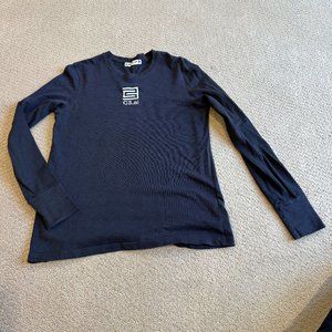 American Giant Shirt Tee T-Shirt LS Black C3.ai Embroidered Logo Supima MEDIUM